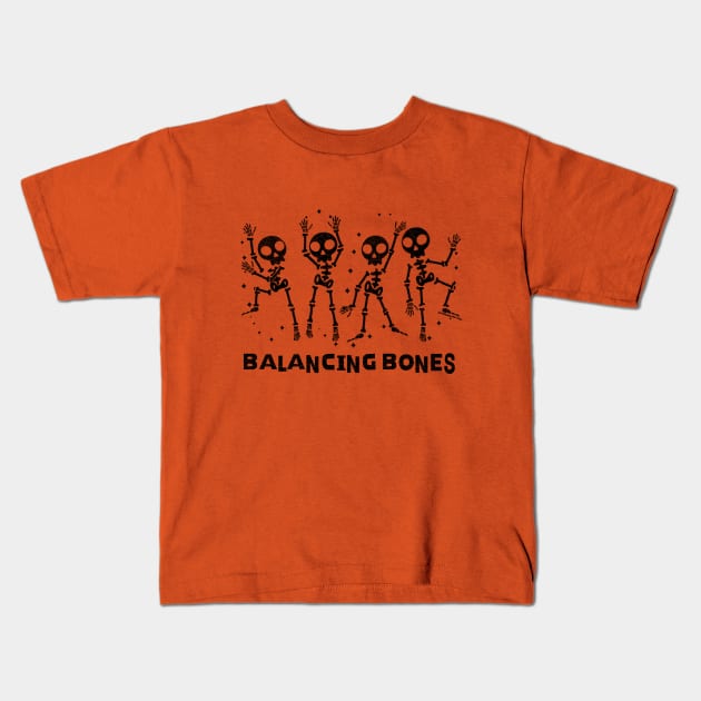 Balancing Bones v2 Black Kids T-Shirt by SherringenergyTeez